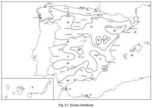 Mapa de las zonas de contribución solar mínima